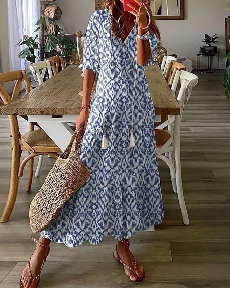 Luna | Bohemian A-Line Midi Dress