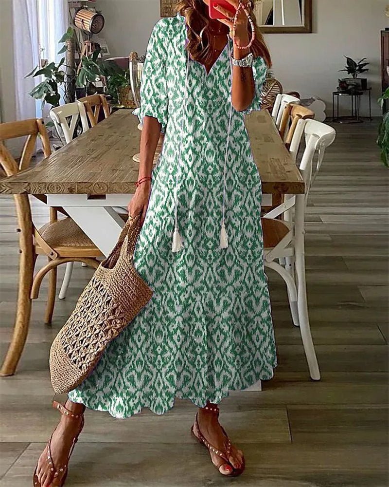 Luna | Bohemian A-Line Midi Dress