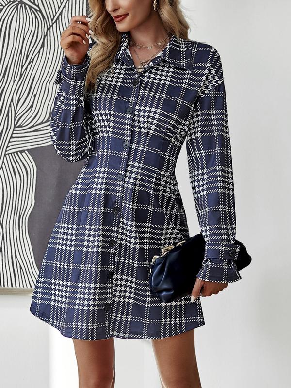 MARIA™ - Elegant Slimming Check Dress for Autumn & Winter