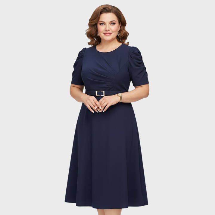HARRIET BLOOM | SOFT-TOUCH RUCHED MIDI DRESS