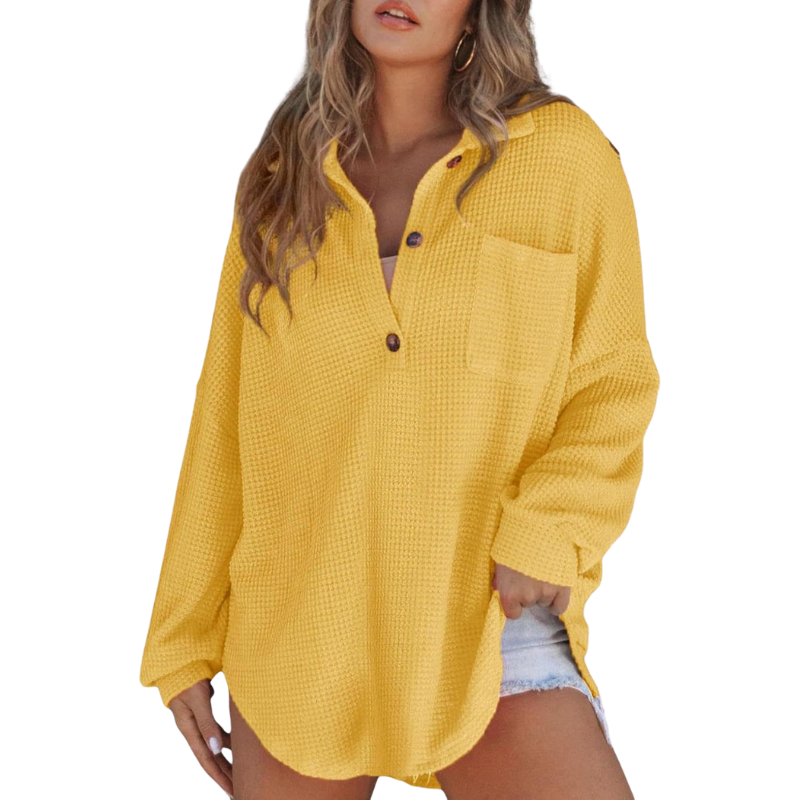 Frances | Waffle-Texture Tunic Blouse