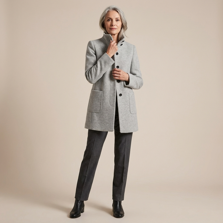 Marlow Grace | High Collar Wool Blend Jacket