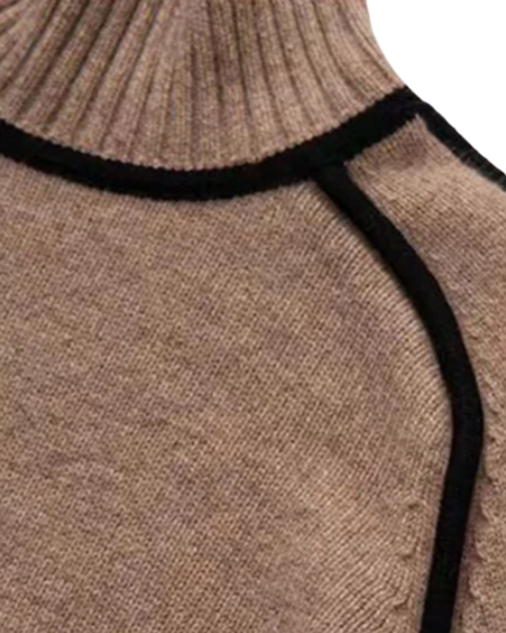 MARIEL | STRIPED TURTLENECK KNIT SWEATER