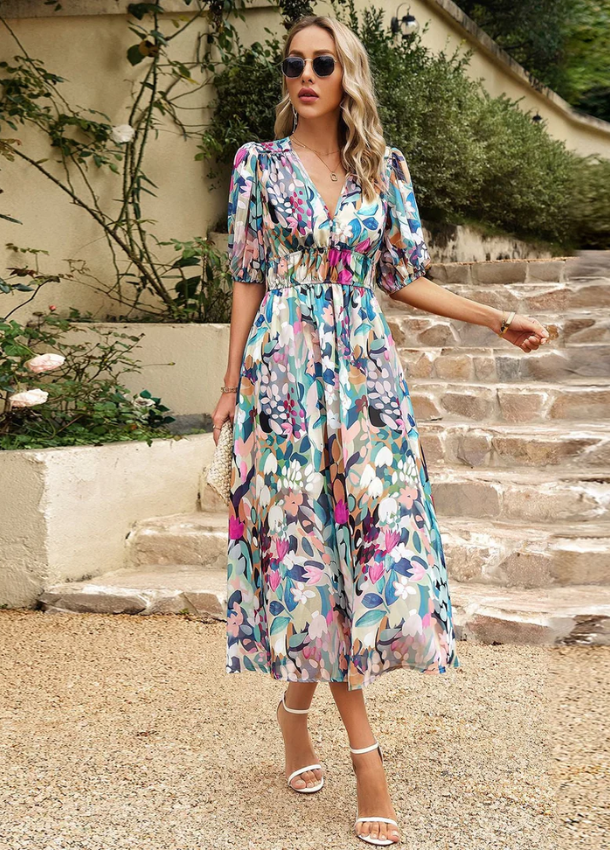 Arabella | Floral Midi Dress