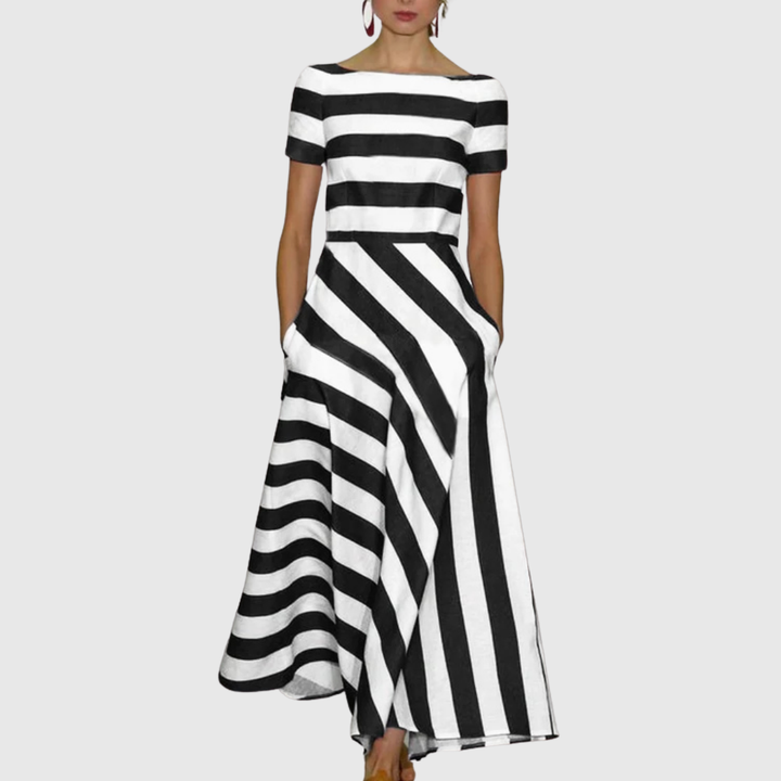 DELORA | LIGHT & FLUID STRIPE DRESS