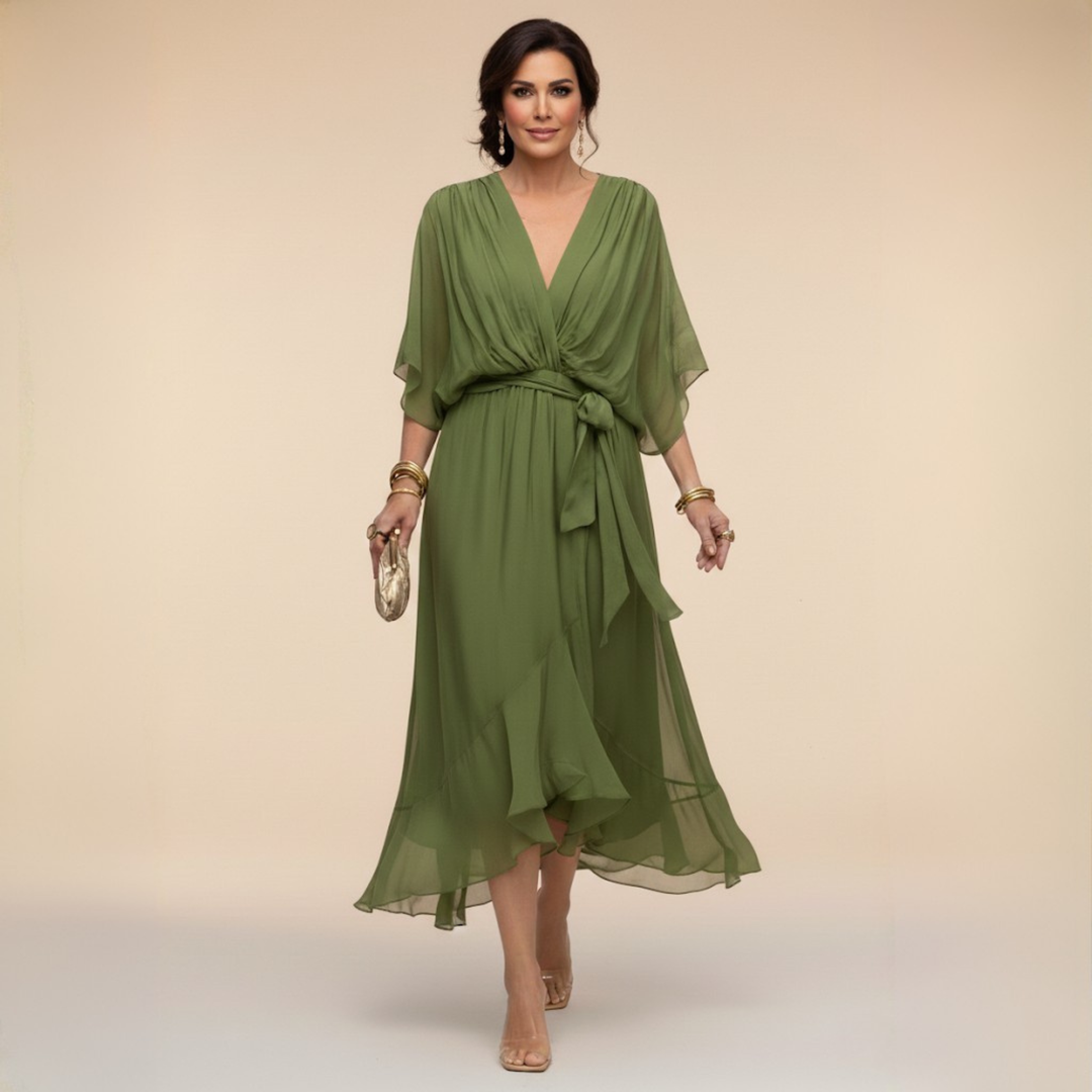 Claremont Dress with Soft Flow and Flattering Neckline