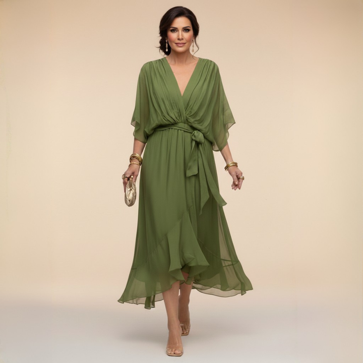 Claremont Dress with Soft Flow and Flattering Neckline