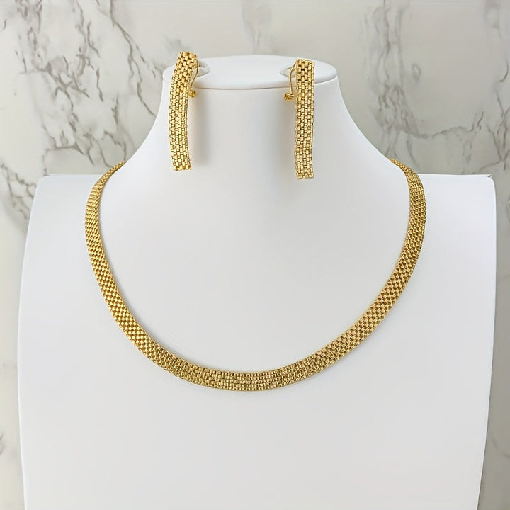 REFINED LONG NECKLACE, BRACELET & EARRINGS SET