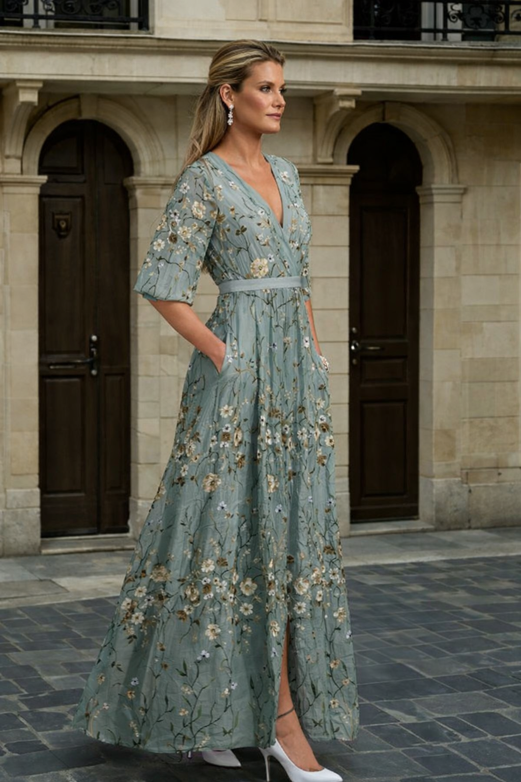 Hazel - Elegant V-Neck Boho Dress