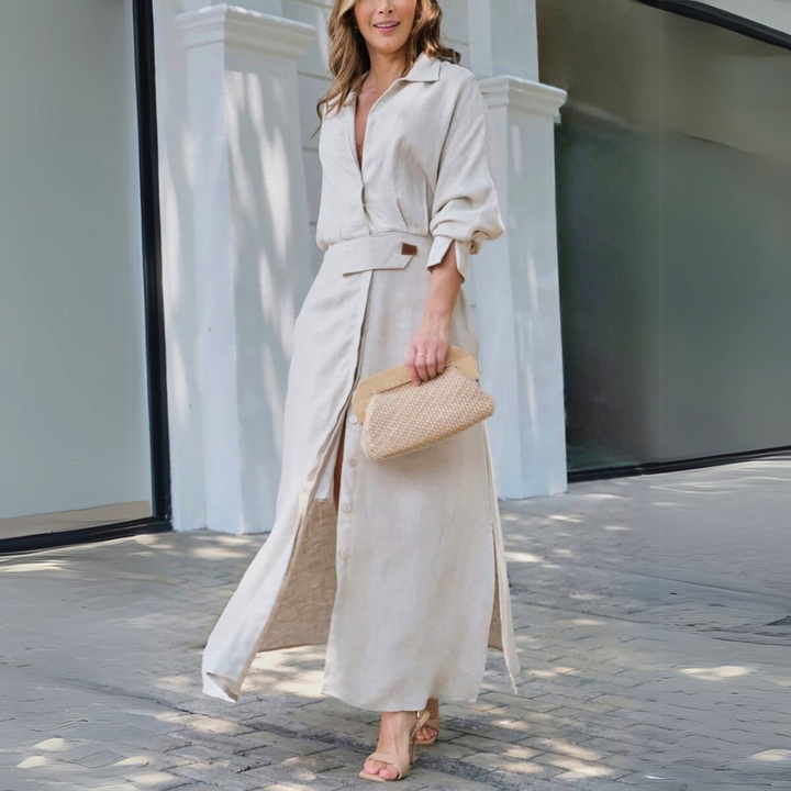 Elena – Effortless Linen Grace Maxi Dress