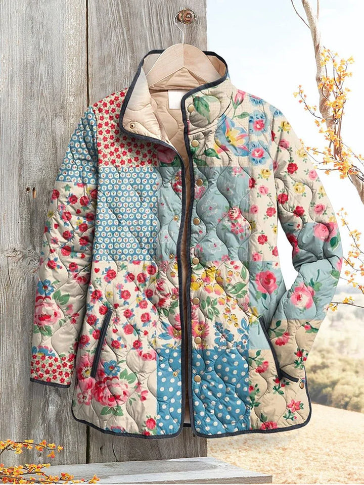Millicent | Retro Blossom Quilted Jacket
