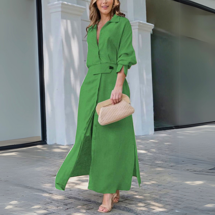 Elena – Effortless Linen Grace Maxi Dress