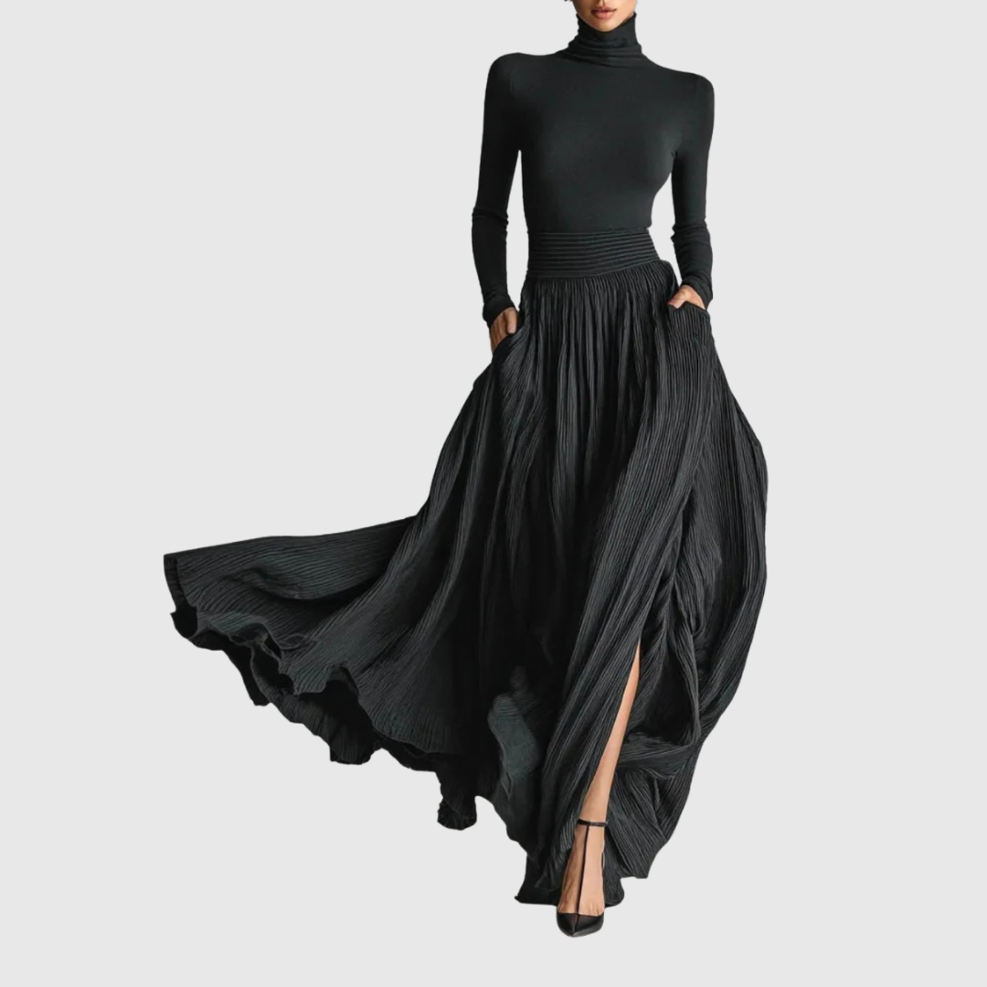 CERYNN | HIGH WAIST MAXI SKIRT PLUS SHIRT