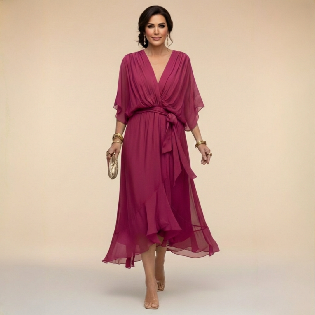 Claremont Dress with Soft Flow and Flattering Neckline