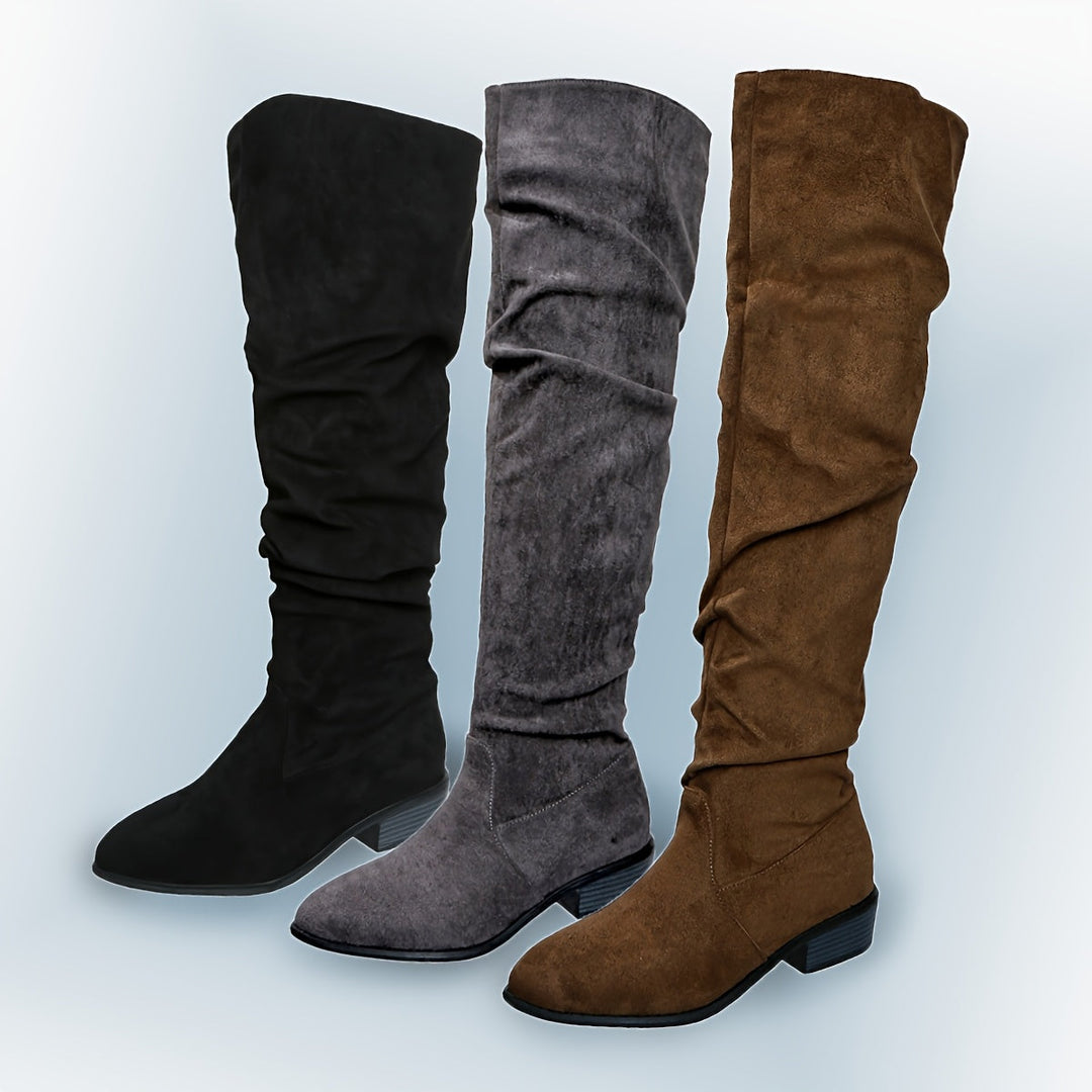 IONE | FASHIONABLE OVER-THE-KNEE BOOTS WITH STACKED HEEL