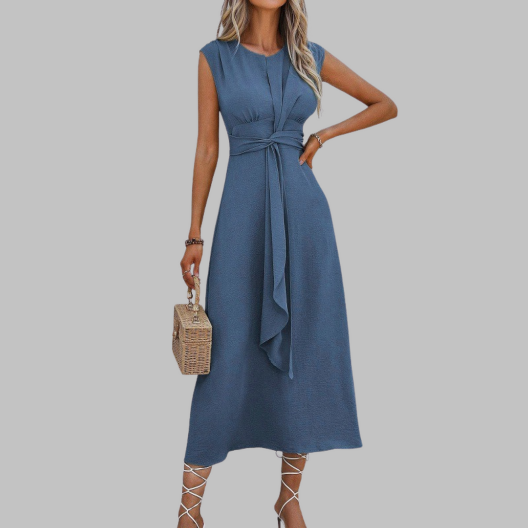 GRACE™ – Elegant Waist-Draped Maxi Dress