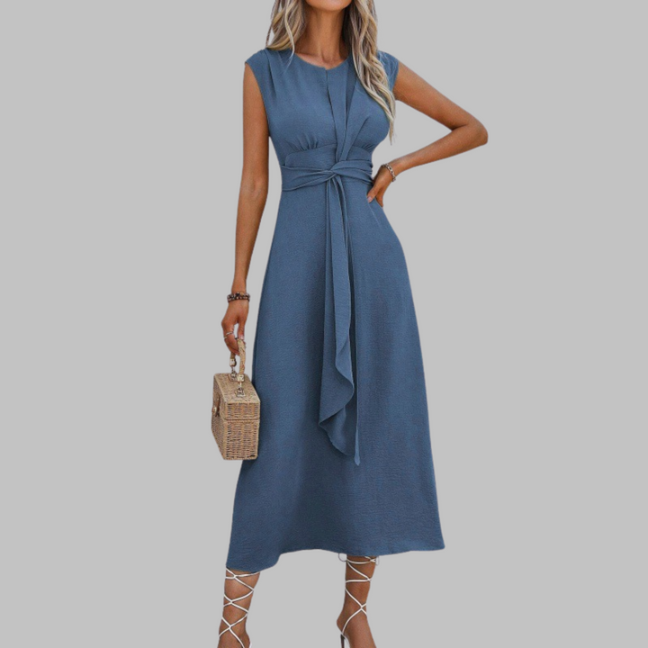 GRACE™ – Elegant Waist-Draped Maxi Dress
