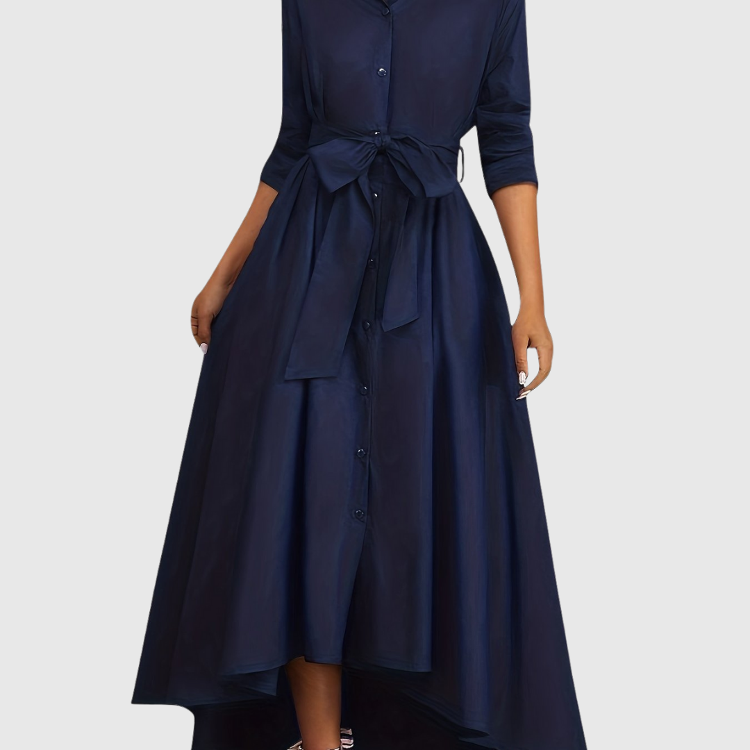 LIVIENNE | ELEGANT BUTTON-FRONT MAXI DRESS