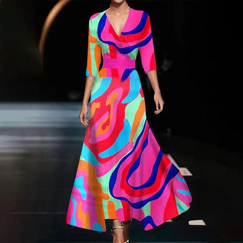 CLARA™ Timeless Floral Elegance Maxi Dress