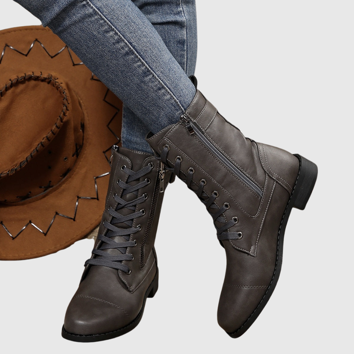 Carmine | Comfortable Side-Zip Leather Boots