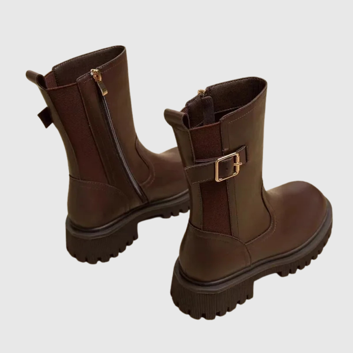 Helena | Buckle Chunky Ankle Boots