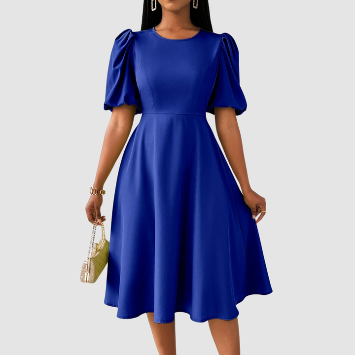 CLARA BLOOM | REFINED BLACK MIDI DRESS