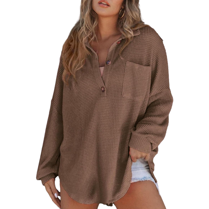 Frances | Waffle-Texture Tunic Blouse