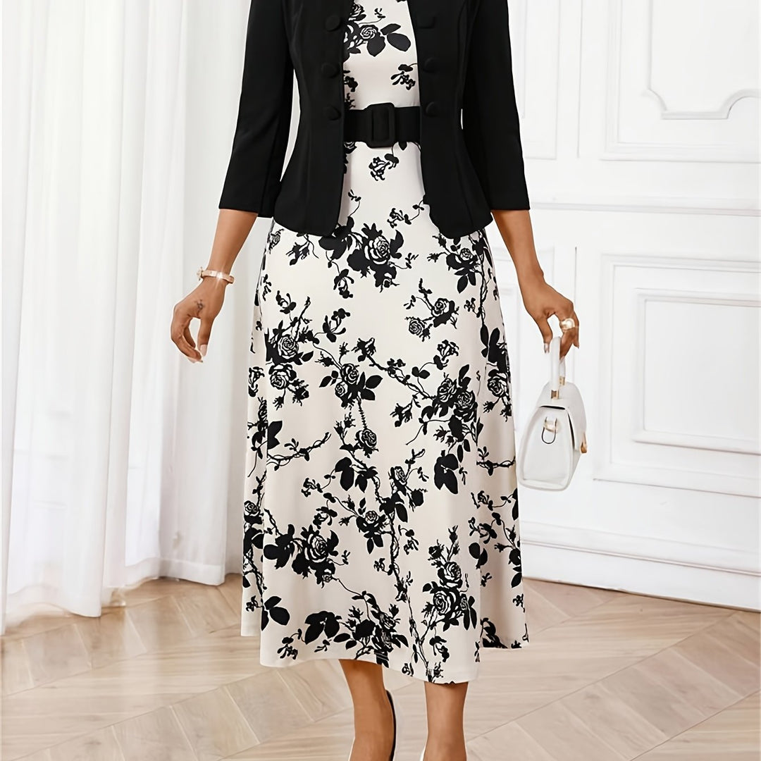 AMELIE LANE | PRINTED BELTED TWO-PIECE SET