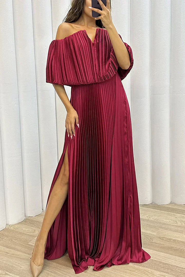 ARABELLA | ELEGANT PLEATED MAXI DRESS