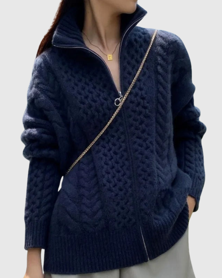 EVARINE | CABLE-KNIT CARDIGAN