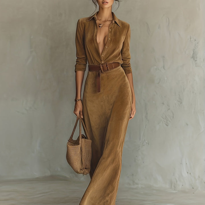 DJANNA - SINGLE-BREASTED BELTED DRESS