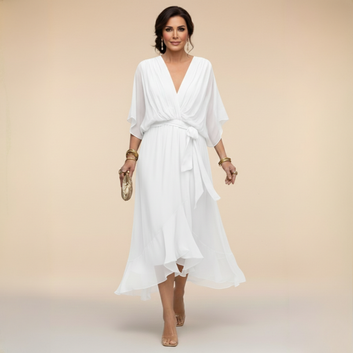 Claremont Dress with Soft Flow and Flattering Neckline