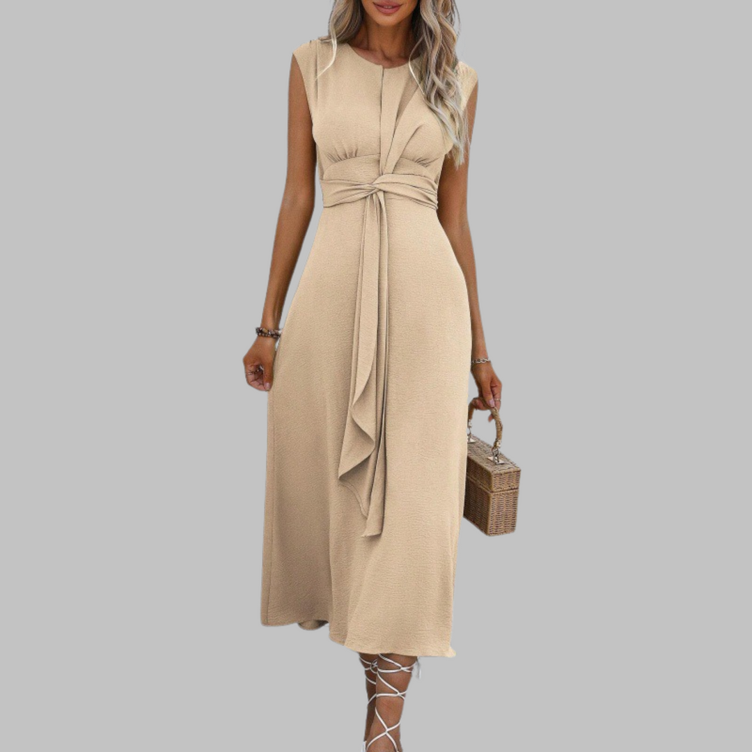 GRACE™ – Elegant Waist-Draped Maxi Dress