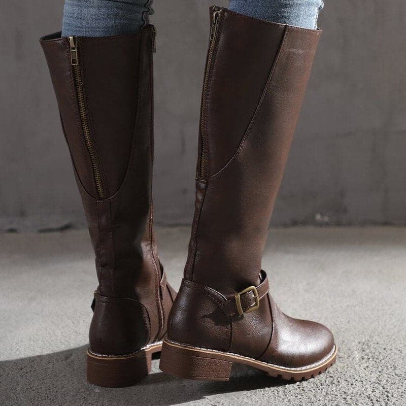 GEORGINA | CLASSIC BUCKLE KNEE-HIGH BOOTS FOR WOMEN