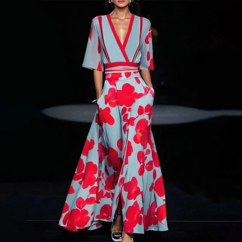 CLARA™ Timeless Floral Elegance Maxi Dress