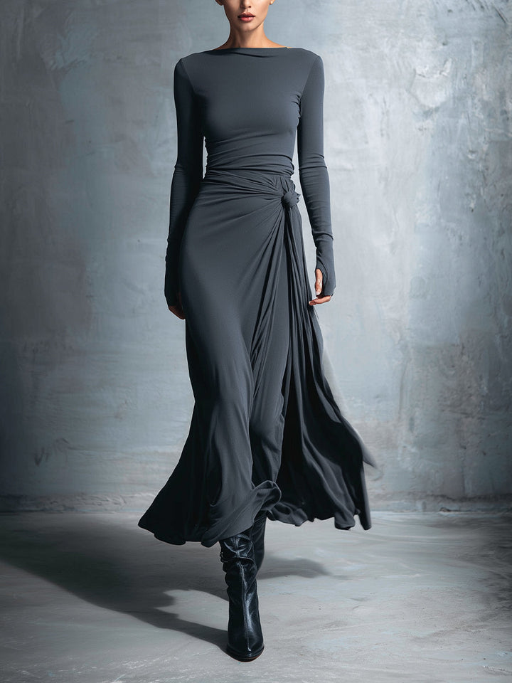 YASMINA | MAXI DRESS WITH SIDE TIE