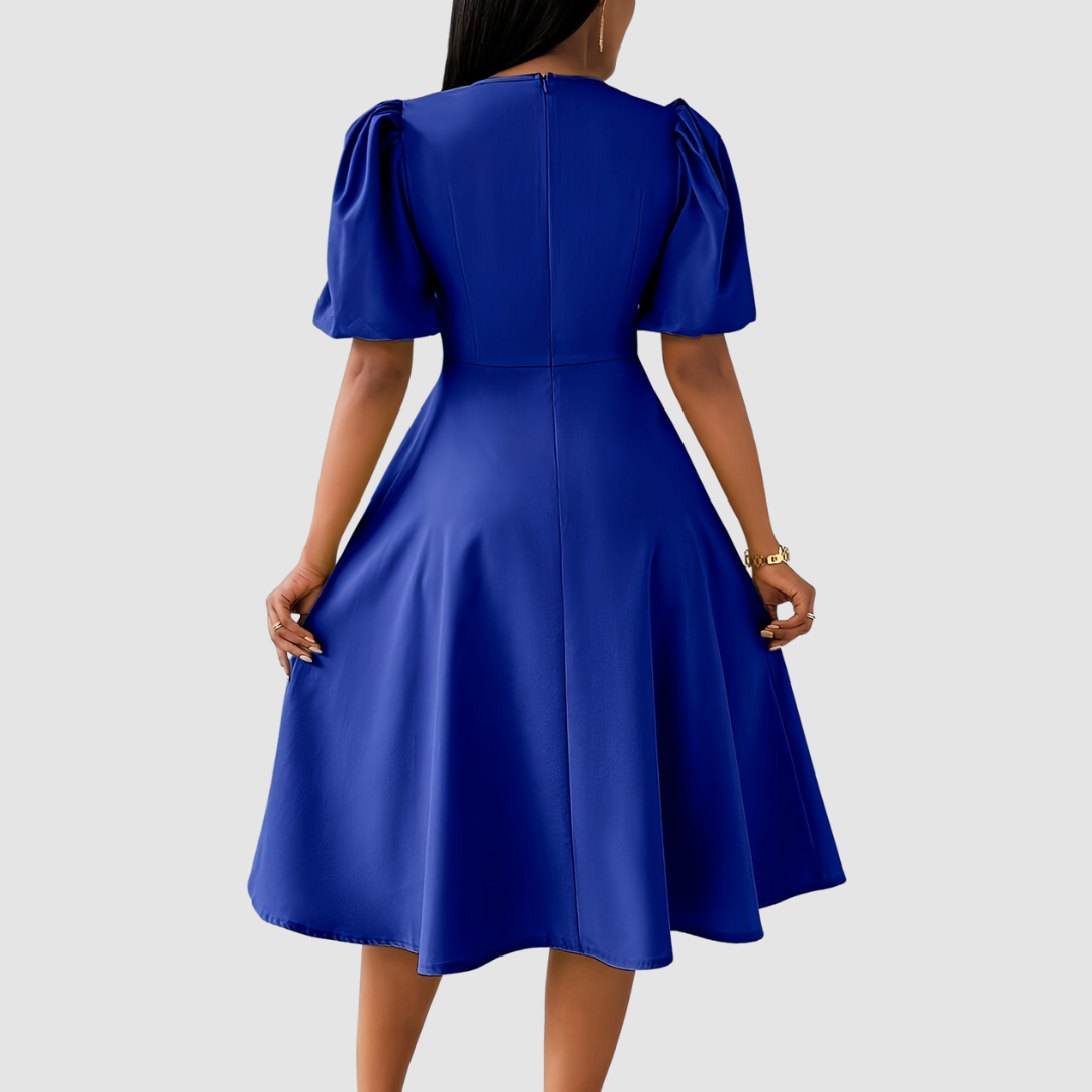 CLARA BLOOM | REFINED BLACK MIDI DRESS