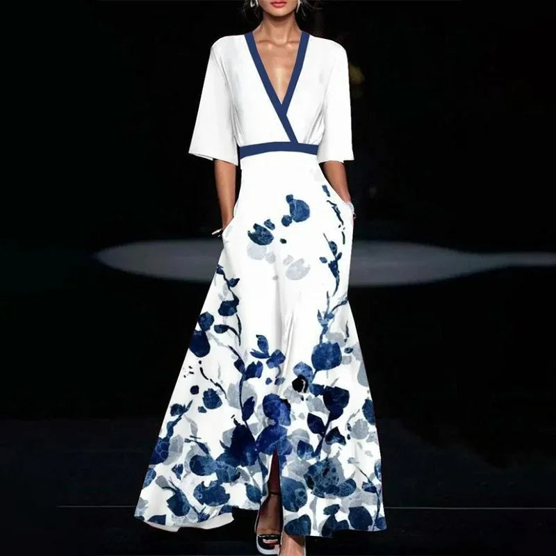 CLARA™ Timeless Floral Elegance Maxi Dress