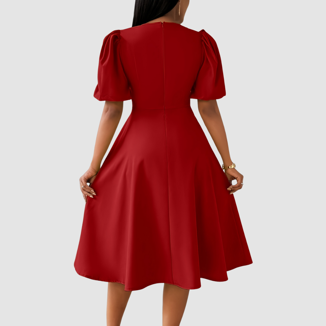 CLARA BLOOM | REFINED BLACK MIDI DRESS