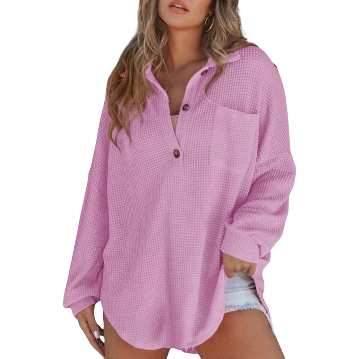 Frances | Waffle-Texture Tunic Blouse