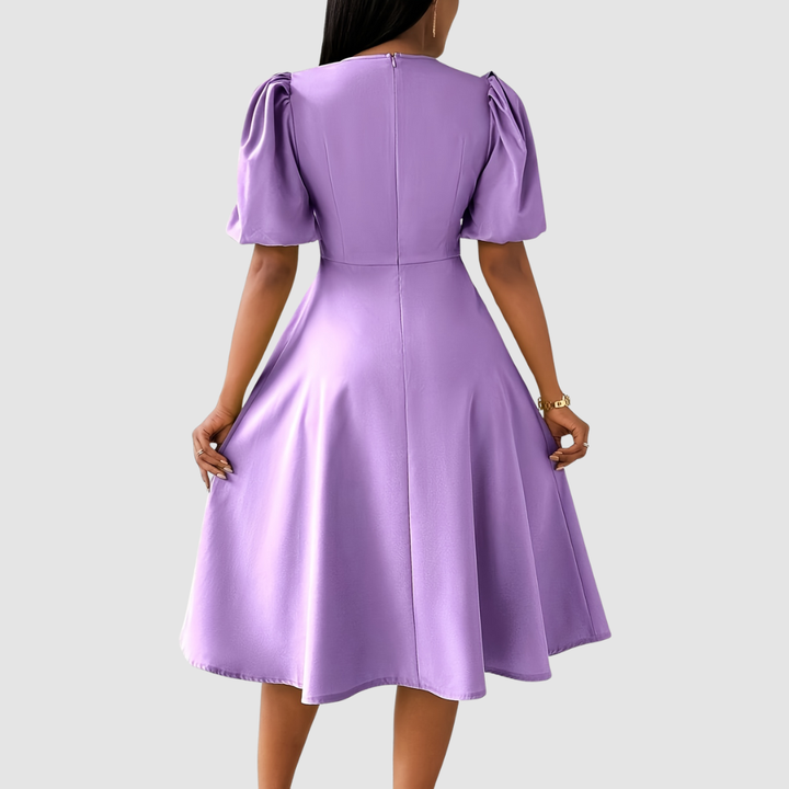 CLARA BLOOM | REFINED BLACK MIDI DRESS