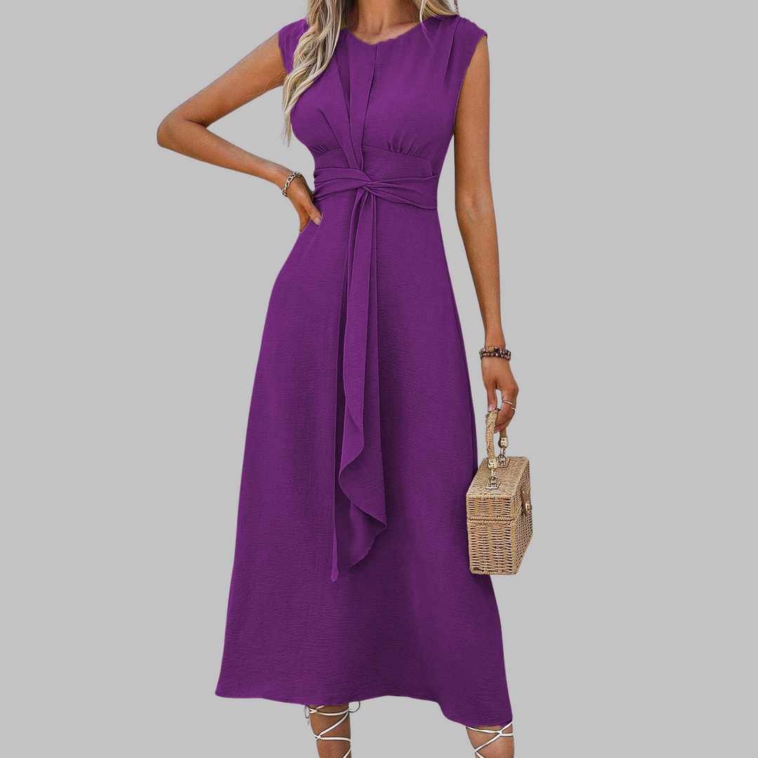 GRACE™ – Elegant Waist-Draped Maxi Dress
