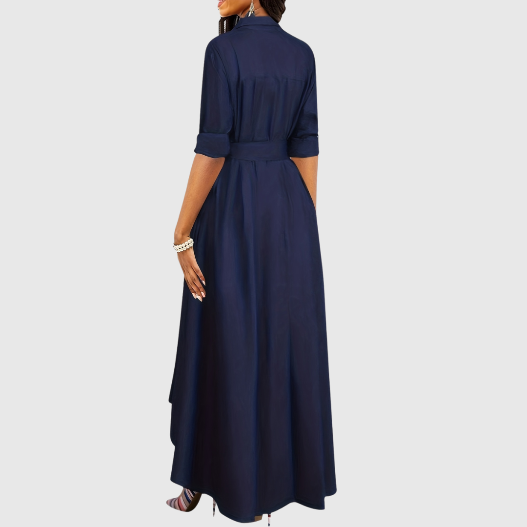 LIVIENNE | ELEGANT BUTTON-FRONT MAXI DRESS