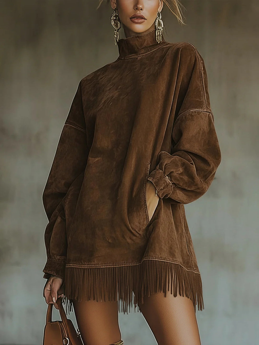 The Marlow | Soft Suede Fringe Dress
