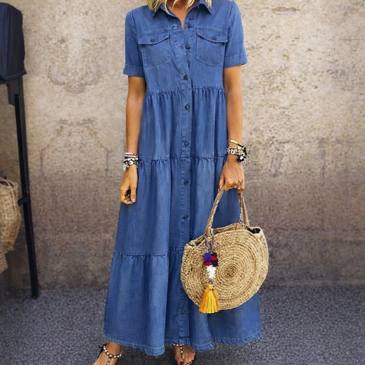 Cordelia | The Button-Front Tiered Midi Dress