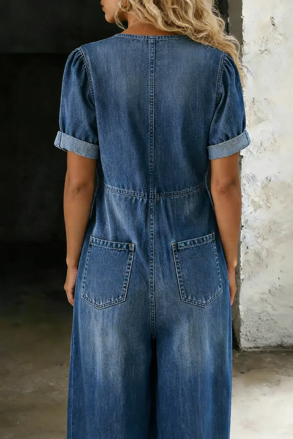 Wren | The V-Neck Denim Jumpsuit