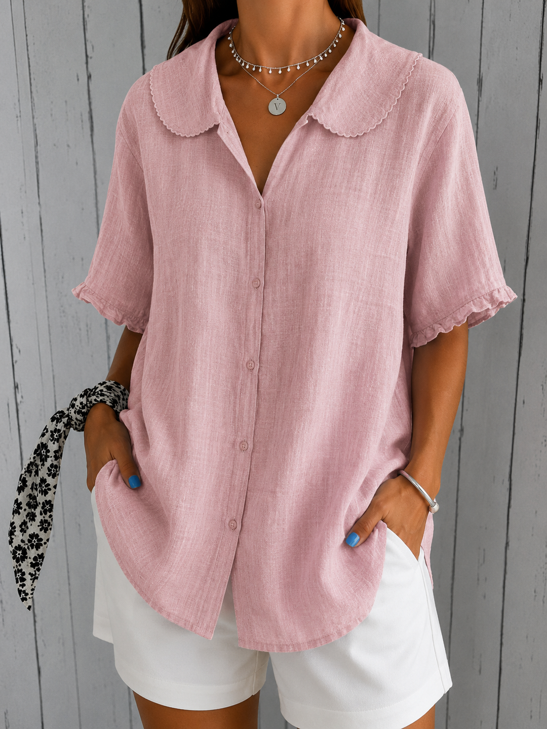 Winifred | The Scalloped Collar Airy Blouse