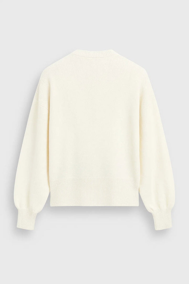 Romilly | White Sweater With Red Heart Pattern
