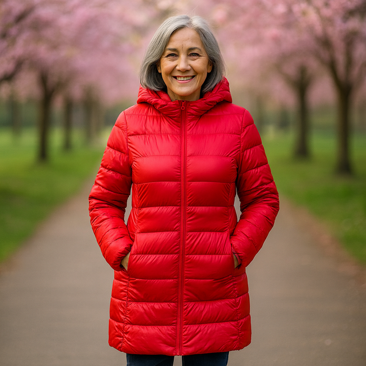 Helsa Long Transitional Padded Jacket | Red