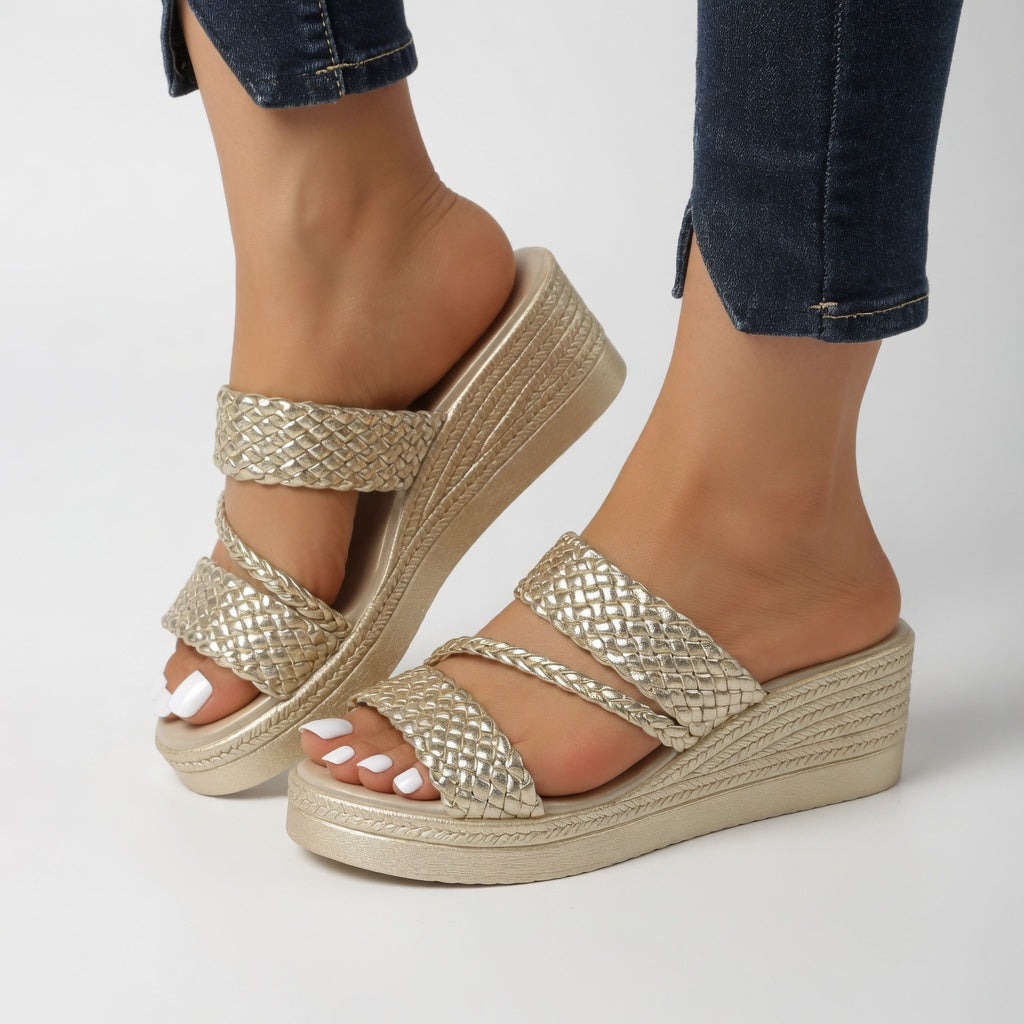 Bramley | The Woven Crossover Wedge Mule